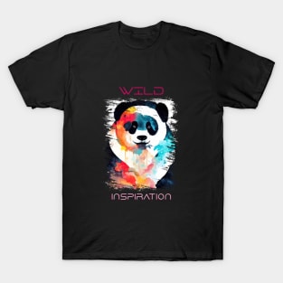 Panda Bear Wild Nature Animal Colors Art Painting T-Shirt